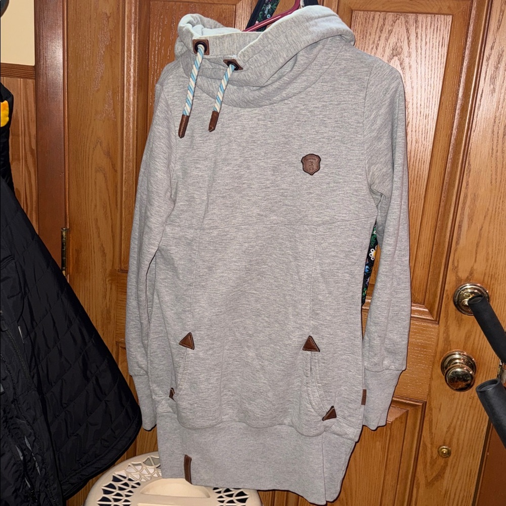Naketano Light Gray Hooded Women's Sweater
